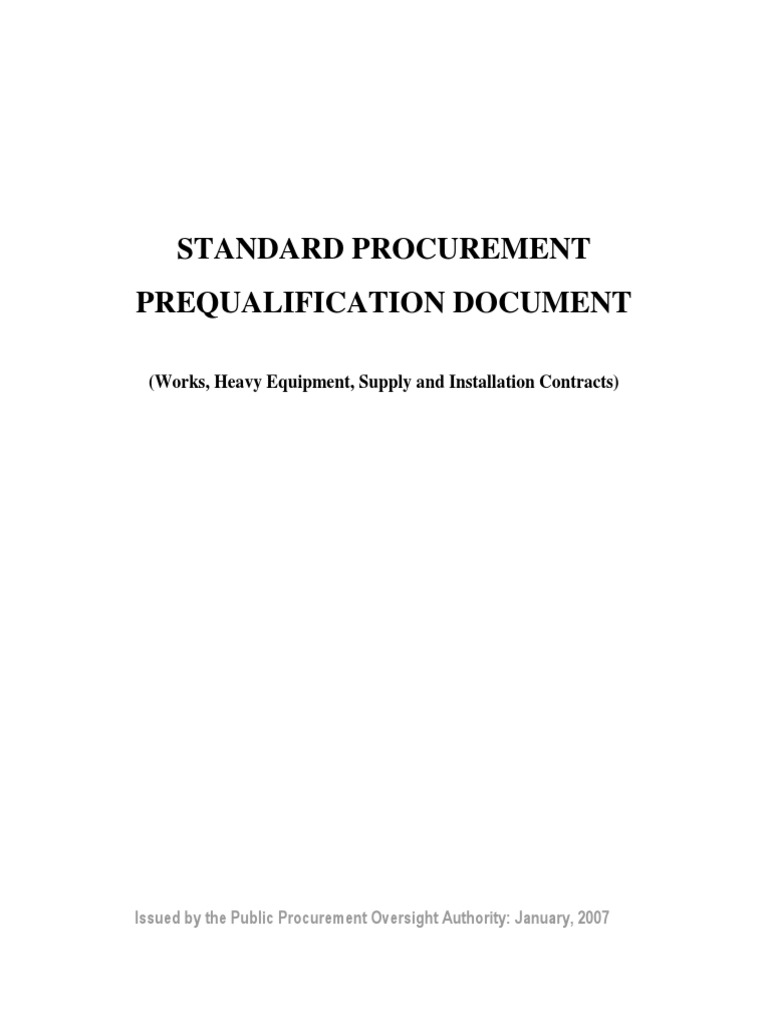Standard Prequalification Document Guide | PDF | Joint Venture | Law Of ...