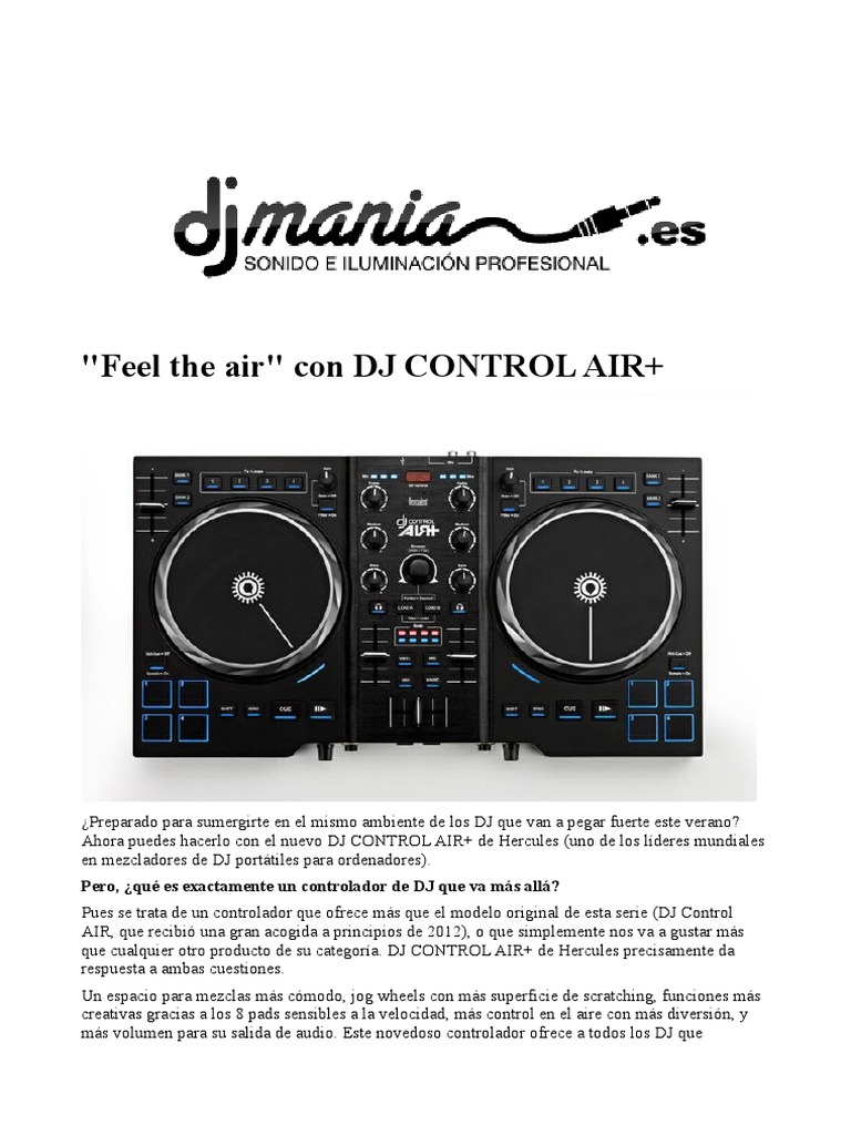 DJ Control AIR+: Innovación para DJs | PDF | Disc jockey | Micrófono