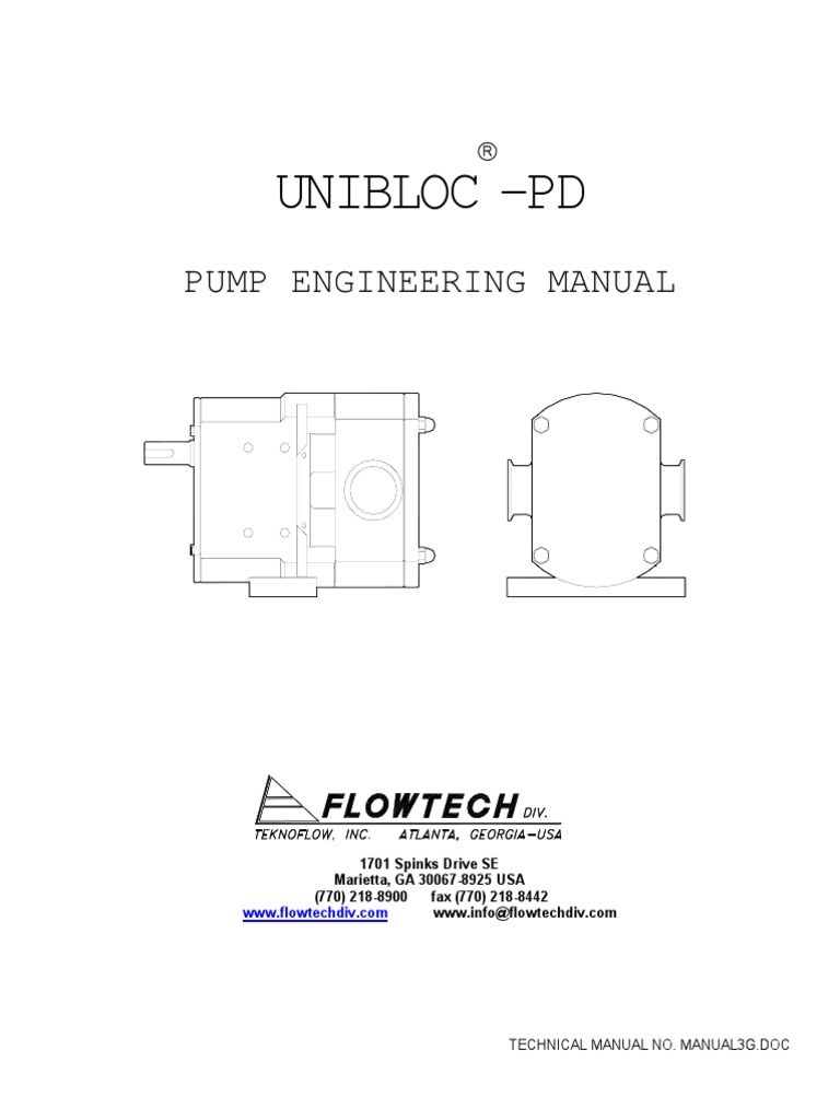 Unibloc PD Pump Engineering Manual | PDF | Pump | Valve
