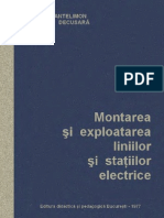 Montarea Si Exploatarea Liniilor Si Statiilor Electrice