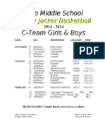 Cteam Basketball Schedule 2013-14