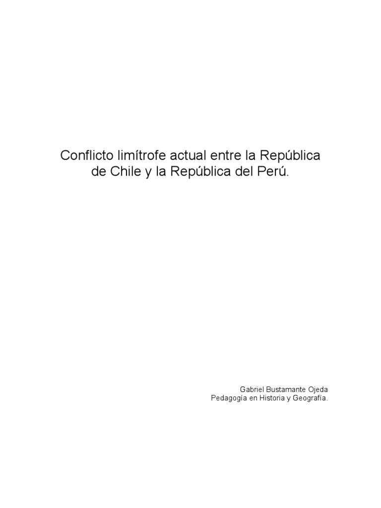 Conflicto LimItrofe Chile | PDF | Perú | Aguas territoriales