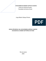 Tese Acoes Afirmativas Nas Universidades Publicas Aportes Necessarios Ao Debate Da Politica de Cotas.