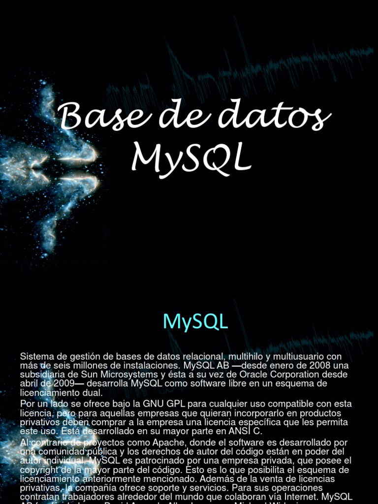 Base de Datos Mysql | PDF | Mi sql | Software libre