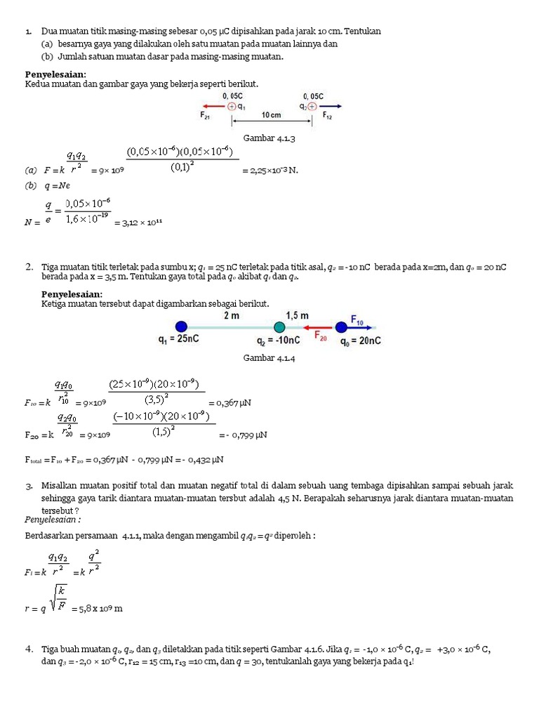 30+ Contoh Soal Tentang Hukum Coulomb
