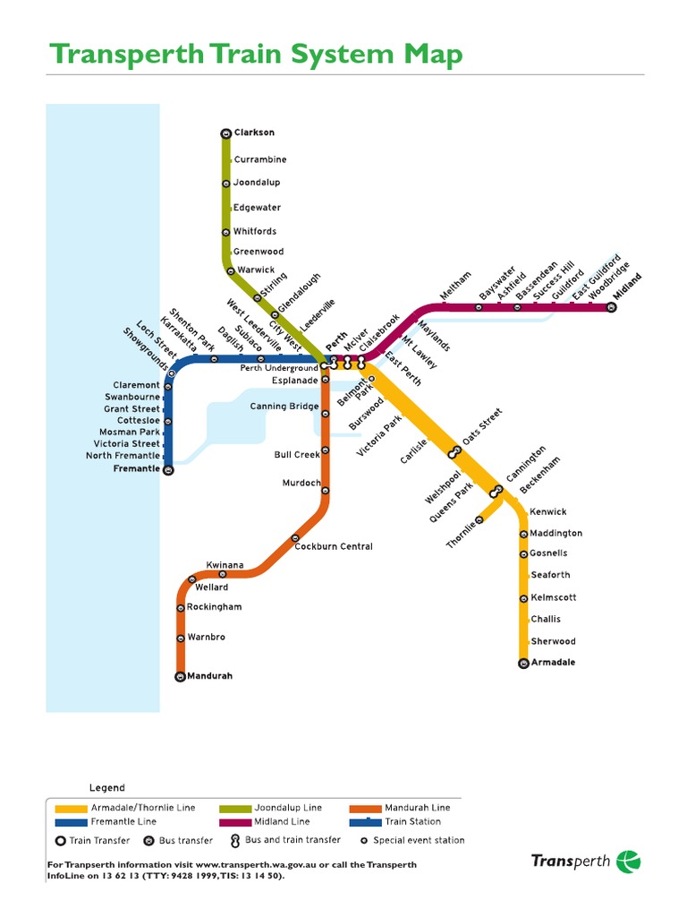 Transperth Train Map Guide | PDF