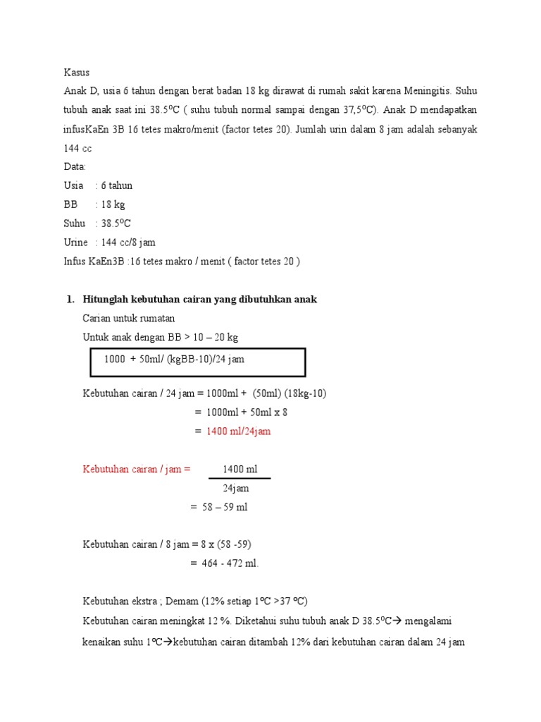 Kebutuhan Cairan Pada Anak