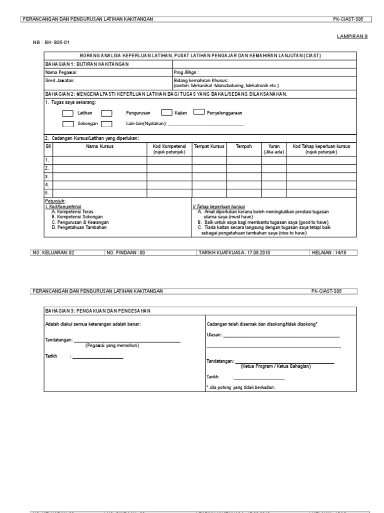 Bk S05 01 Borang Analisa Keperluan Latihan Ciast Pdf