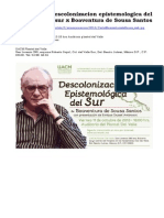 Vi Descolonizacion Epistemologica Del Sur X Boaventura de Sousa Santos