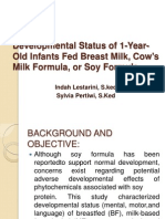 Developmental Status of 1-Year-Old Infants Fed Breast Milk