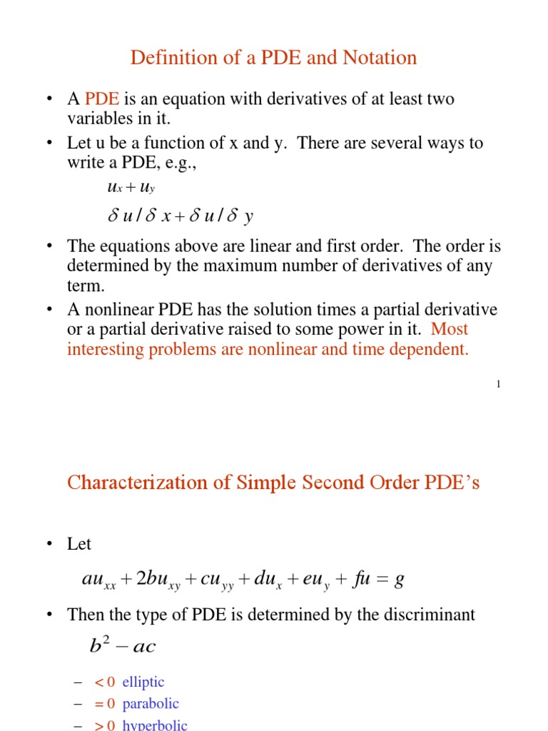Types and Characteristics of PDEs | PDF | Partial Differential Equation ...