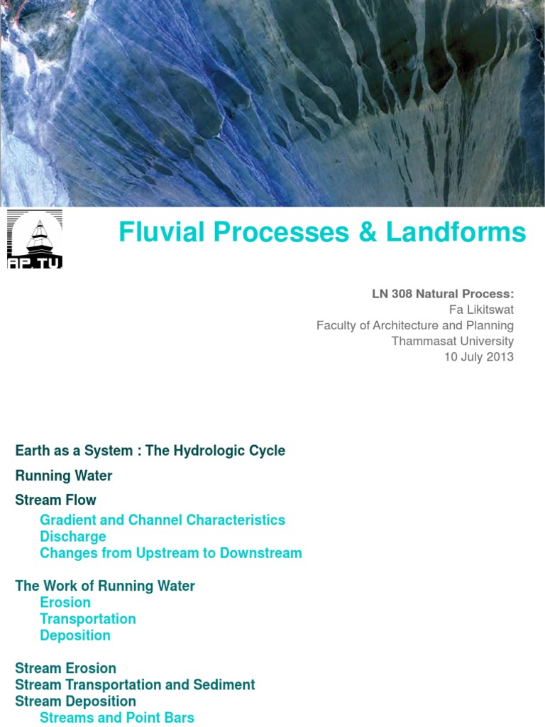 Fluvial Processes and Landforms Overview | PDF | Stream | River