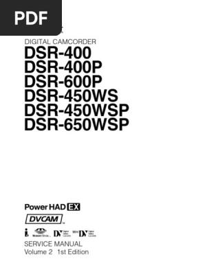 Sony Dsr 400 Dsr 600 Dsr 450 Dsr 650 Minidv Camera Pdf