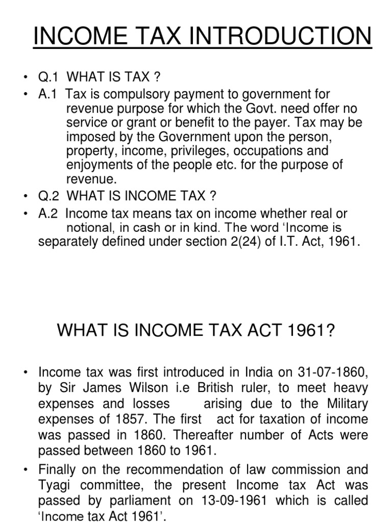 Income Tax | PDF | Finance & Money Management