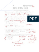 Physics Kinematics Test Analysis