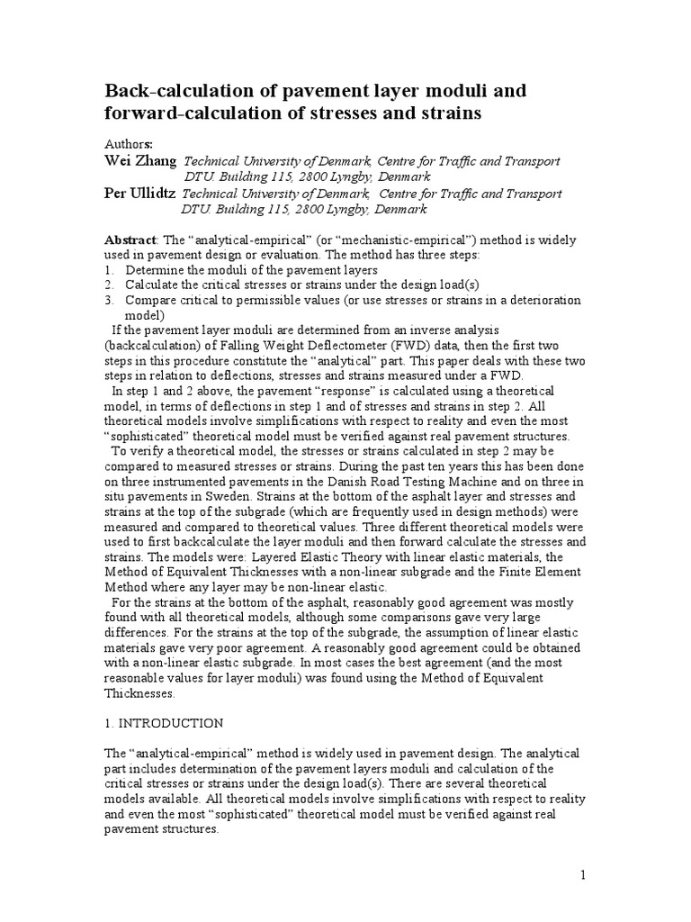 Back-Calculation of Pavement Moduli | PDF | Elasticity (Physics) | Road ...