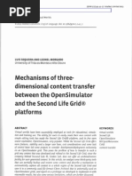 Mechanisms of three-dimensional content transfer between the OpenSimulator and the Second Life Grid® platforms