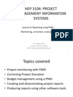 Lecture 8 Reporting Using PMIS
