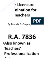 The Licensure Examination For Teachers - Butuan, Nov. 25-1