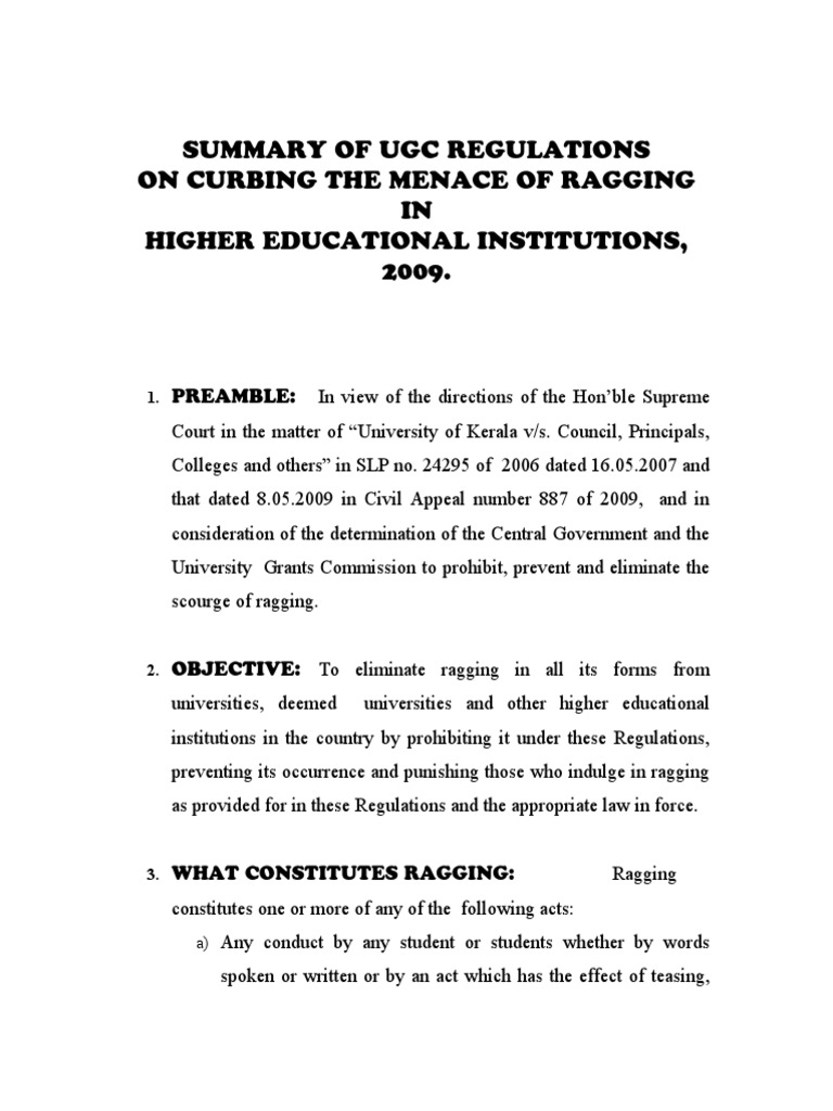 Summary of Ugc Regulation | PDF