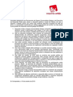 Comunicado conjunto Esquerda Unida -- Espazo Ecosocialista Galego