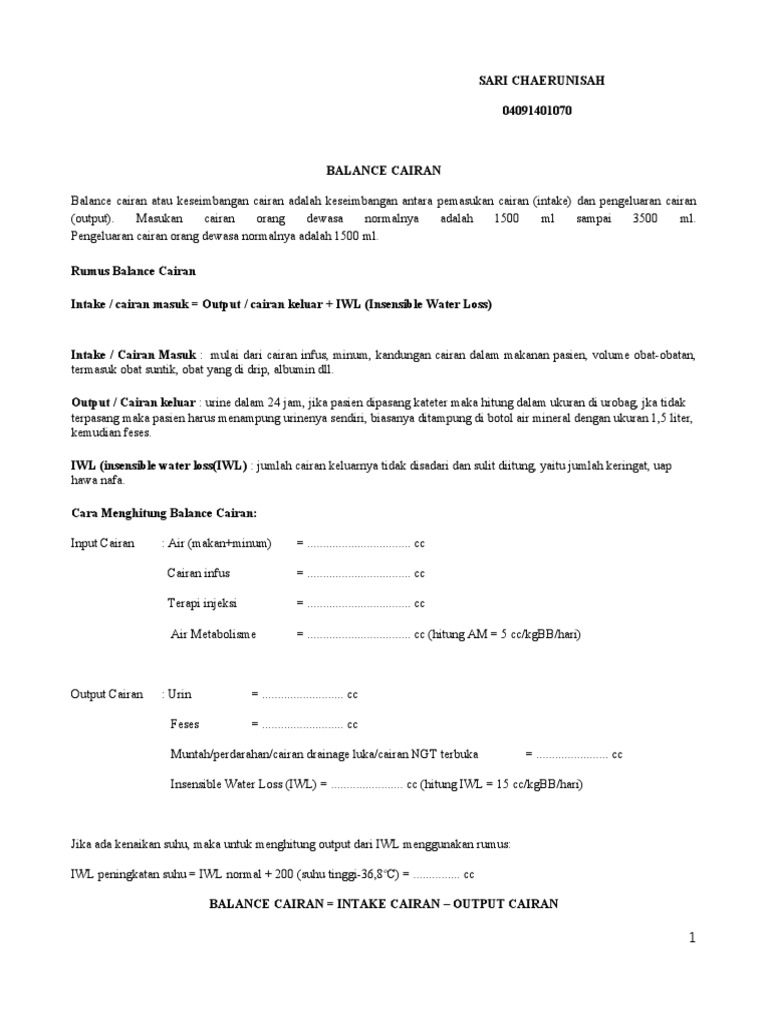 Balance Cairan