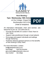 Men in Early Years Next Meeting Poster