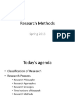 Research Methods: Spring 2013