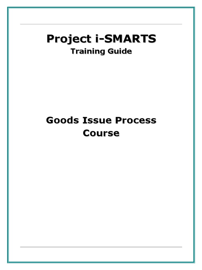 Goods Issue Process Guide in Sap MM PDF Warehouse Computing