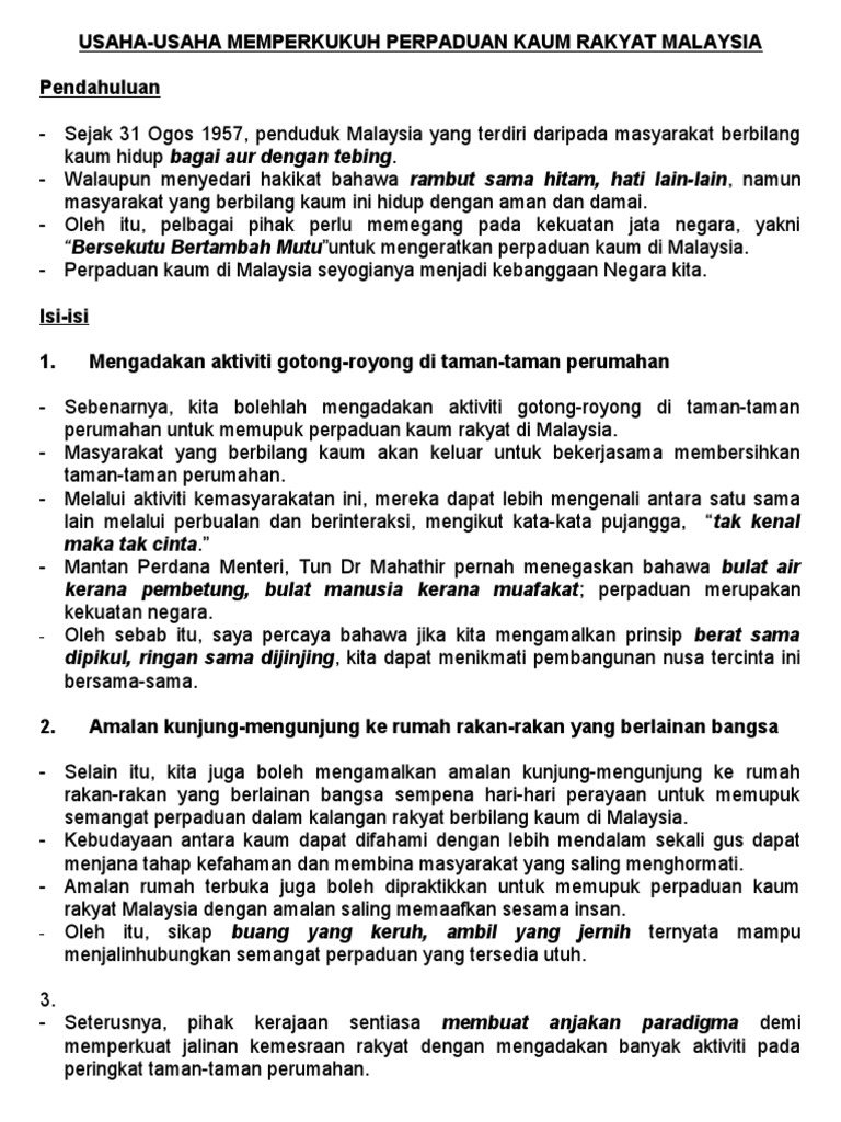 USAHA-Usaha Memupuk Perpaduan  PDF