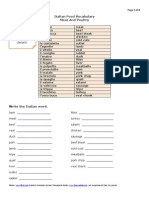 Italian Food Vocabulary-Meat and Poultry