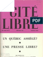 Les journaux et la loi au Canada - Marc Lalonde, Cité Libre 1966
