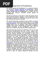 Vector Group Test of Transformer