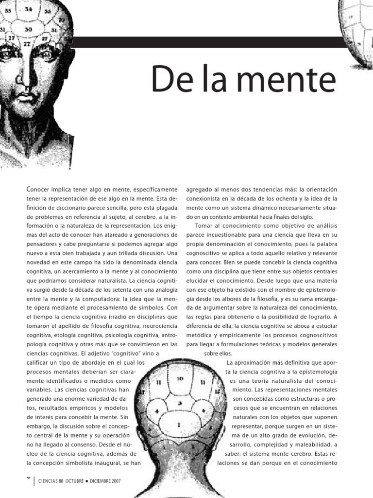 De La Mente Al Conocimiento Mediante La Ciencia Cognitiva PDF | PDF ...