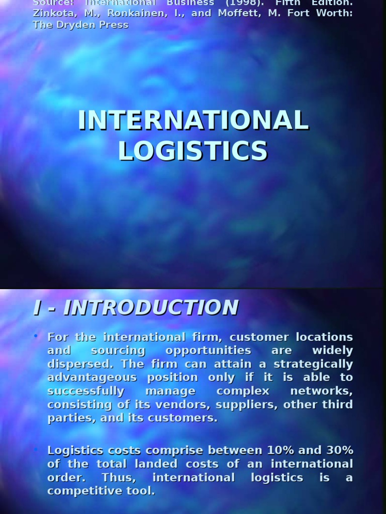International Logistics Overview | PDF | Logistics | Supply Chain ...
