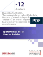 Chakrabarty Postcolonialismo