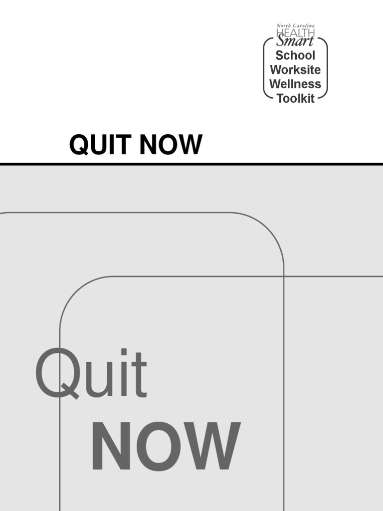 FINAL Quit Now Workbook PDF Smoking Cessation Tobacco Smoking