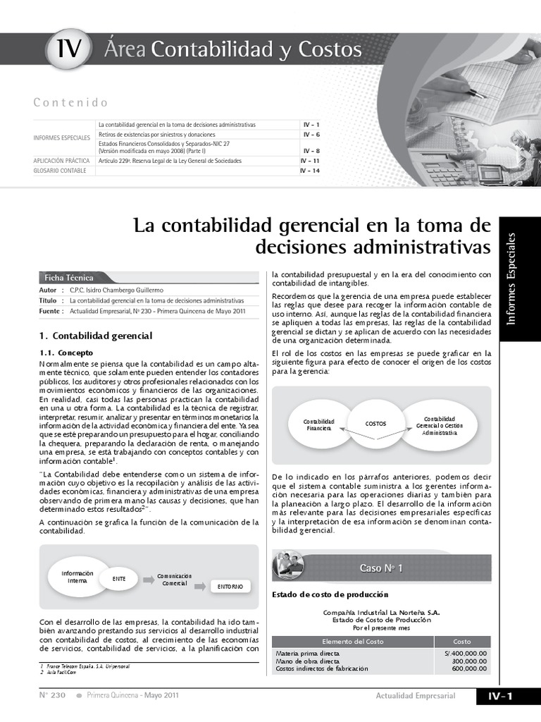 Contabilidad Gerencial y Toma de Decisiones | PDF | Costo | Contabilidad