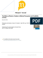 The Bible As Rhetoric: Studies in Biblical Persuasion and Credibility (Review)
