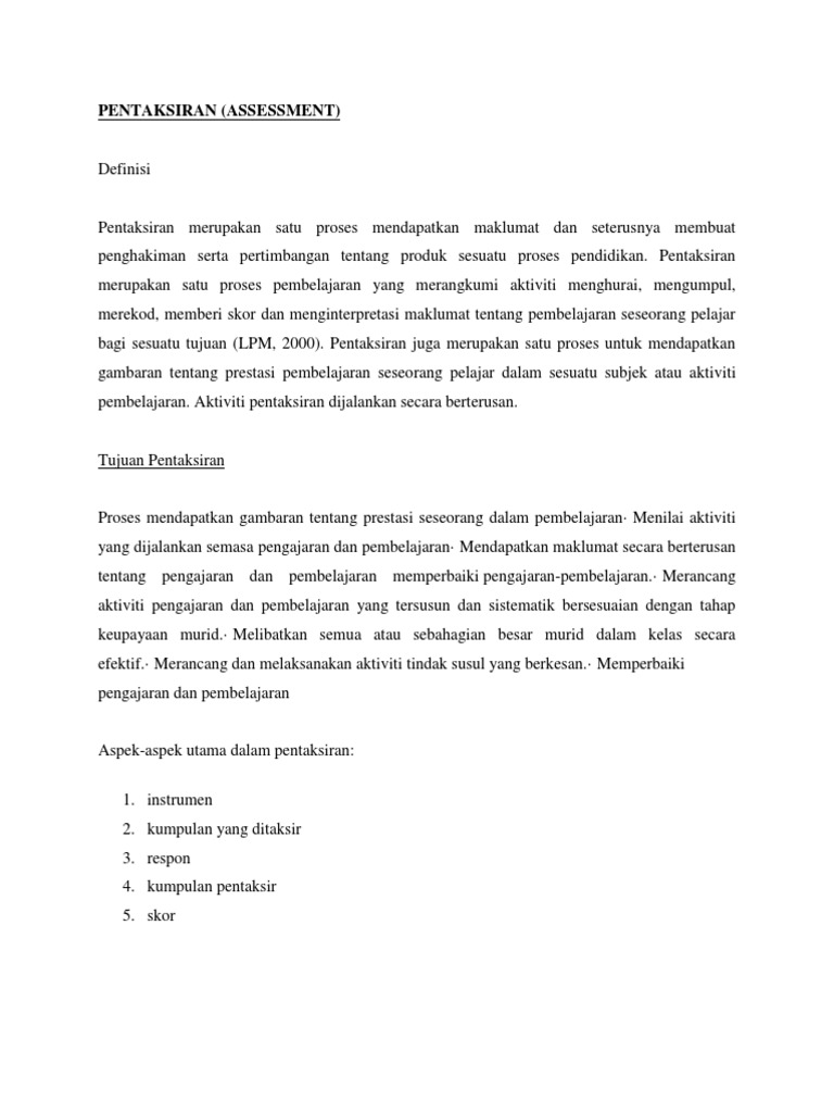 Definisi Penilaian Pdf