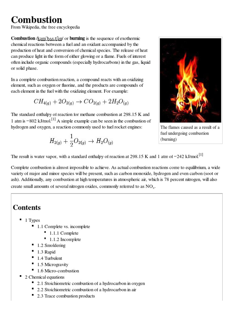 Combustion Basic Information PDF Combustion Fuels