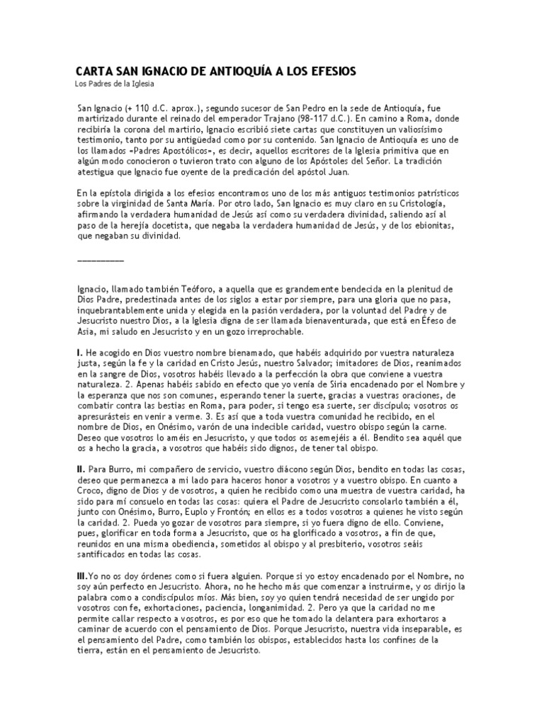 Carta San Ignacio de Antioquía A
