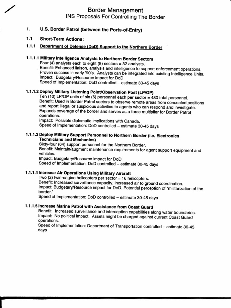 Border Control Strategies and Proposals | PDF | United States Border ...