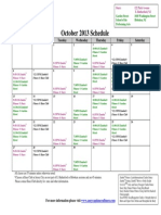 SCDNF October 2013 Schedule