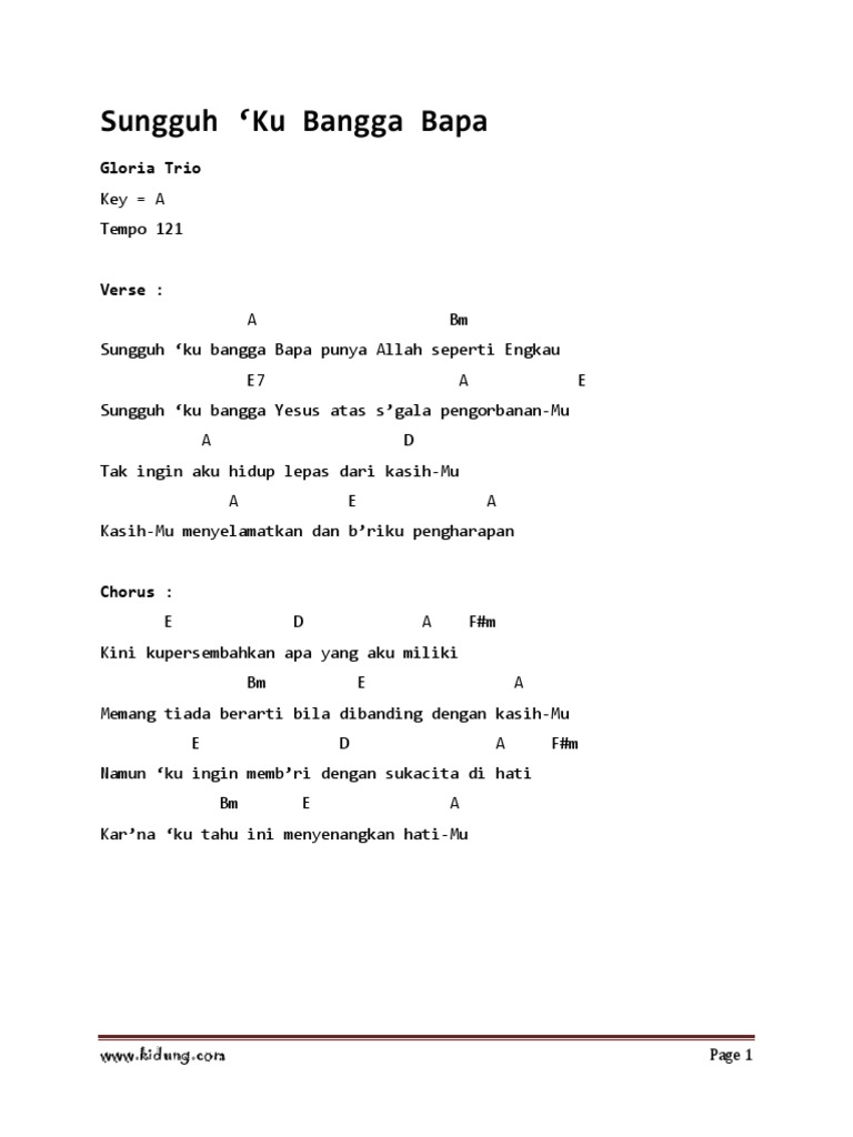 Sungguh Ku Bangga Bapa Pdf