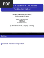 Solutions of Equations in One Variable The Bisection Method: Numerical Analysis (9th Edition) R L Burden & J D Faires