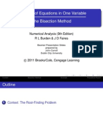 Solutions of Equations in One Variable The Bisection Method: Numerical Analysis (9th Edition) R L Burden & J D Faires