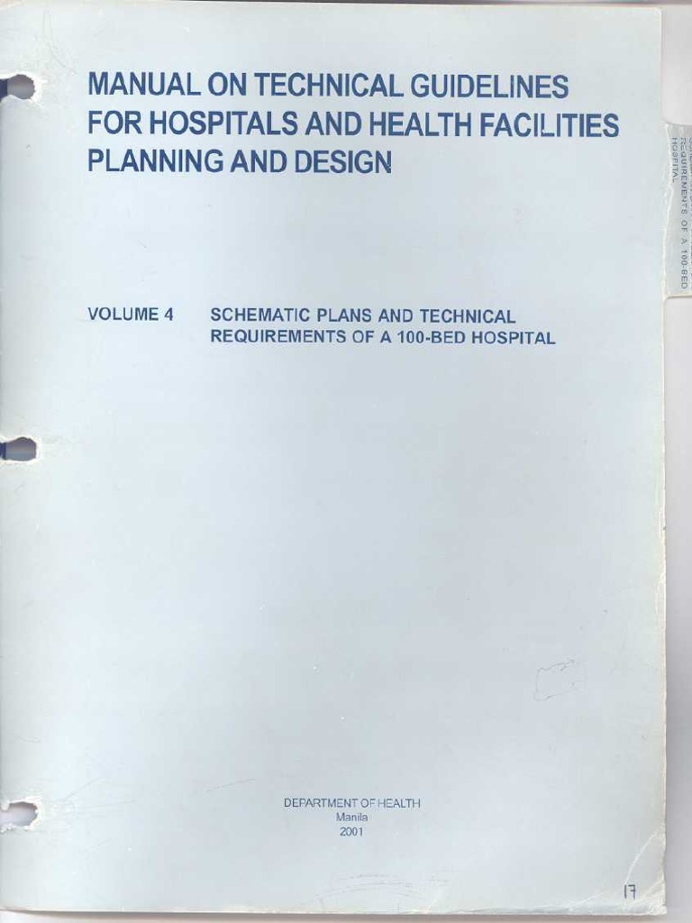 4 Schematic Plans Technica Requirements 100 Bed Hospital Doh Technical