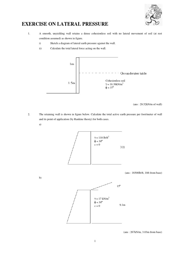 LATERAL PRESSURE CALCULATIONS FOR RETAINING WALLS | PDF | Soil | Nature