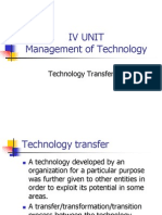 Iv Unit Management of Technology